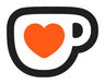 Kofi Logo - A cup of coffee with a heart logo